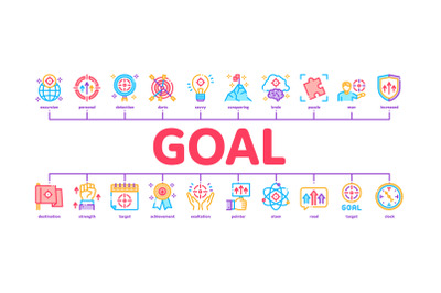 Goal Target Purpose Minimal Infographic Banner Vector