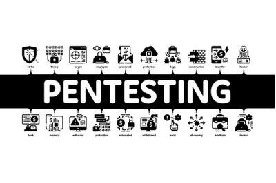 Pentesting Software Minimal Infographic Banner Vector