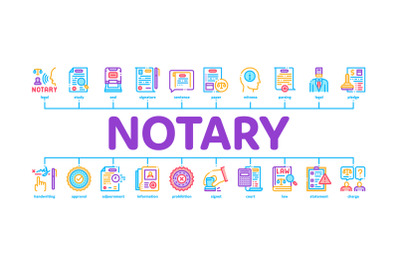 Notary Service Agency Minimal Infographic Banner Vector