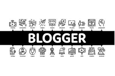 Blogger Channel Minimal Infographic Banner Vector