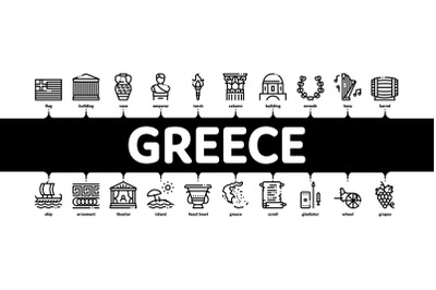 Greece Country History Minimal Infographic Banner Vector