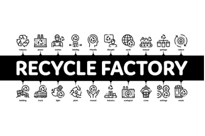 Recycle Factory Ecology Minimal Infographic Banner Vector