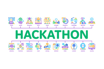 Hackathon Development Minimal Infographic Banner Vector