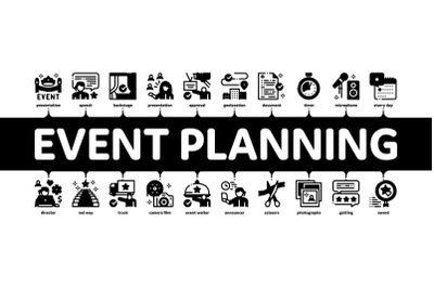 Event Party Planning Minimal Infographic Banner Vector