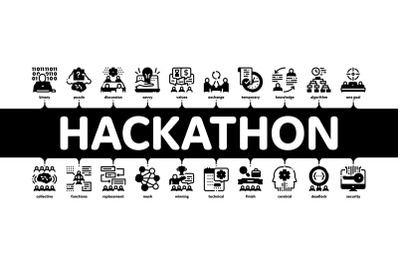 Hackathon Development Minimal Infographic Banner Vector