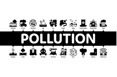 Pollution of Nature Minimal Infographic Banner Vector