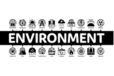 Environmental Problems Minimal Infographic Banner Vector