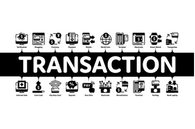 Online Transactions Minimal Infographic Banner Vector