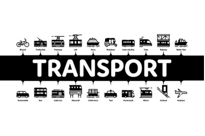 Public Transport Minimal Infographic Banner Vector