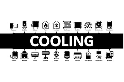 Heating And Cooling Minimal Infographic Banner Vector