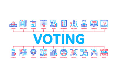 Voting And Election Minimal Infographic Banner Vector