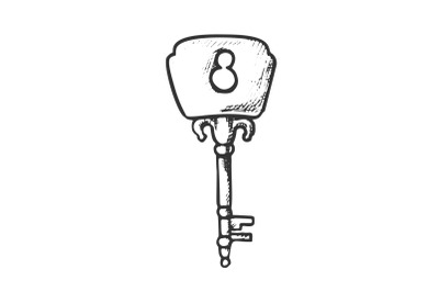 Key Antique Decorative Design Monochrome Vector