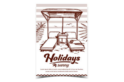 Holiday Sunny Beach Advertising Banner Vector