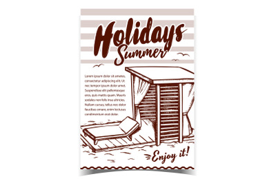 Holidays Summer Beach Advertising Poster Vector