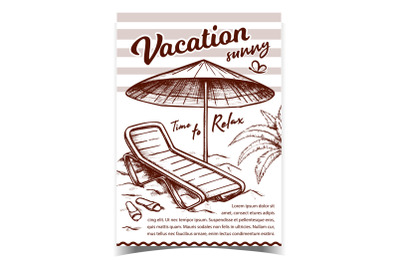 Vacation Sunny Beach Advertising Banner Vector