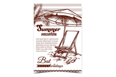 Summer Vacation Beach Advertise Banner Vector