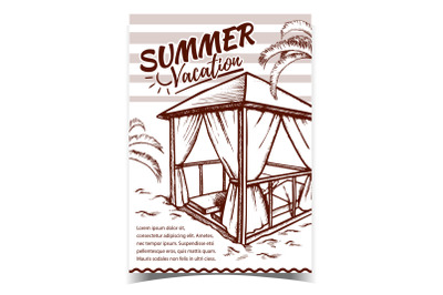 Summer Vacation Beach Advertising Poster Vector