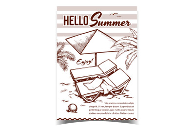 Hello Summer Vacation Advertise Banner Vector