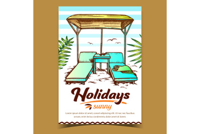 Holiday Sunny Beach Advertising Banner Vector