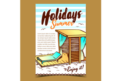 Holidays Summer Beach Advertising Poster Vector