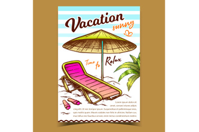 Vacation Sunny Beach Advertising Banner Vector