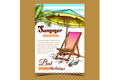 Summer Vacation Beach Advertise Banner Vector