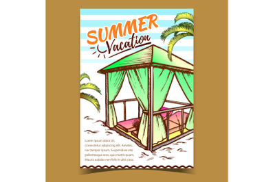 Summer Vacation Beach Advertising Poster Vector