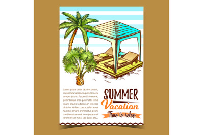 Summer Vacation Relax Advertising Banner Vector