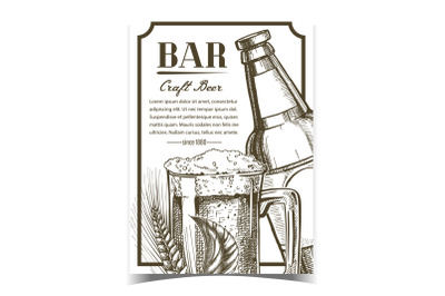 Bar Craft Beer Alcohol Beverage Banner Vector