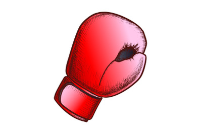 Boxing Glove For Sport Training Color Vector