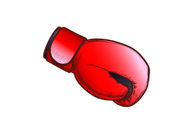 Boxing Glove Sport Cloth Side View Color Vector