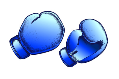 Boxing Gloves Sportive Equipment Color Vector