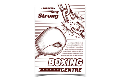 Boxing Sport Centre Advertising Banner Vector