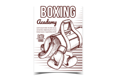 Boxing Sport Academy Advertising Banner Vector