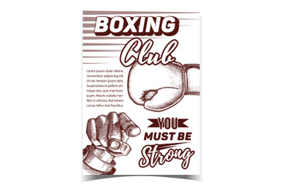 Boxing Sportive Club Advertising Banner Vector