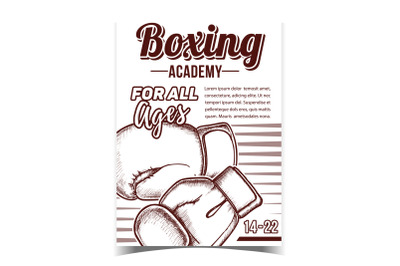 Boxing Academy Creative Advertising Poster Vector