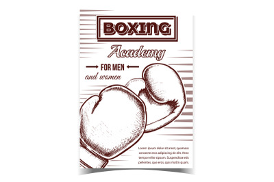 Boxing Academy For Men And Women Banner Vector