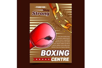 Boxing Sport Centre Advertising Banner Vector