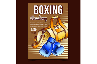 Boxing Sport Academy Advertising Banner Vector