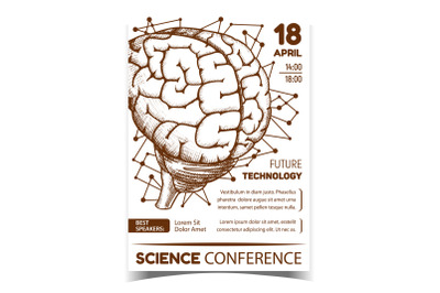 Science Conference Promo Advertising Poster Vector