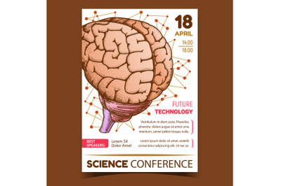 Science Conference Promo Advertising Poster Vector