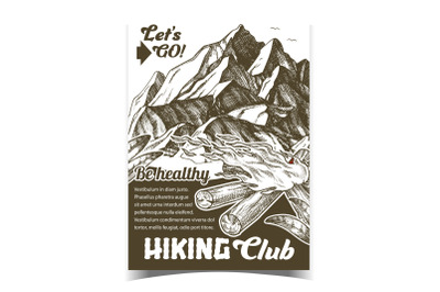 Hiking Adventure Club Advertising Poster Vector