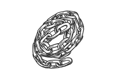 Steel Chain Security Accessory Monochrome Vector