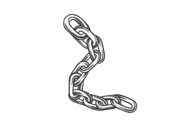 Steel Chain Protective Accessory Monochrome Vector