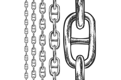 Chain And Links Seamless Pattern In Different Scale Vector