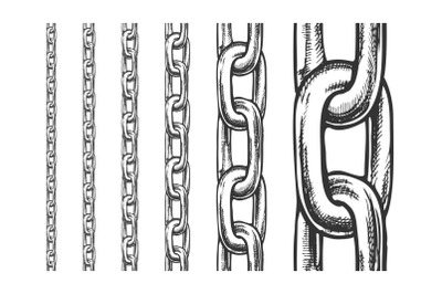 Iron Chain Seamless Pattern In Different Scale Vector