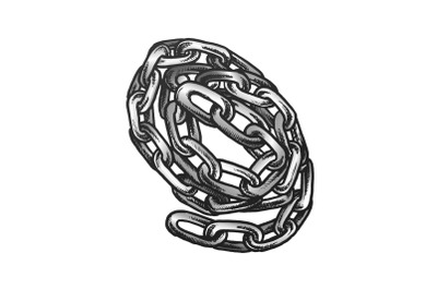 Steel Chain Security Accessory Color Vector