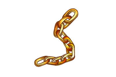 Steel Chain Protective Accessory Color Vector