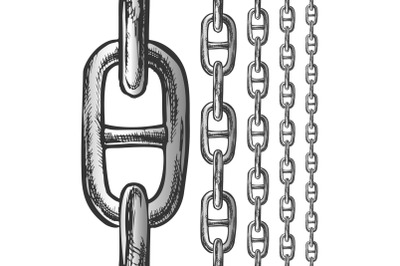 Chain And Links Seamless Pattern In Different Scale Vector