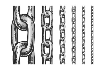 Iron Chain Seamless Pattern In Different Scale Vector